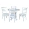 International Concepts 36 in. Solid Wood Round Extension Dining Table with 4 Dining Chairs in White K08-36RXT-23B-C617-4 - alternate 1
